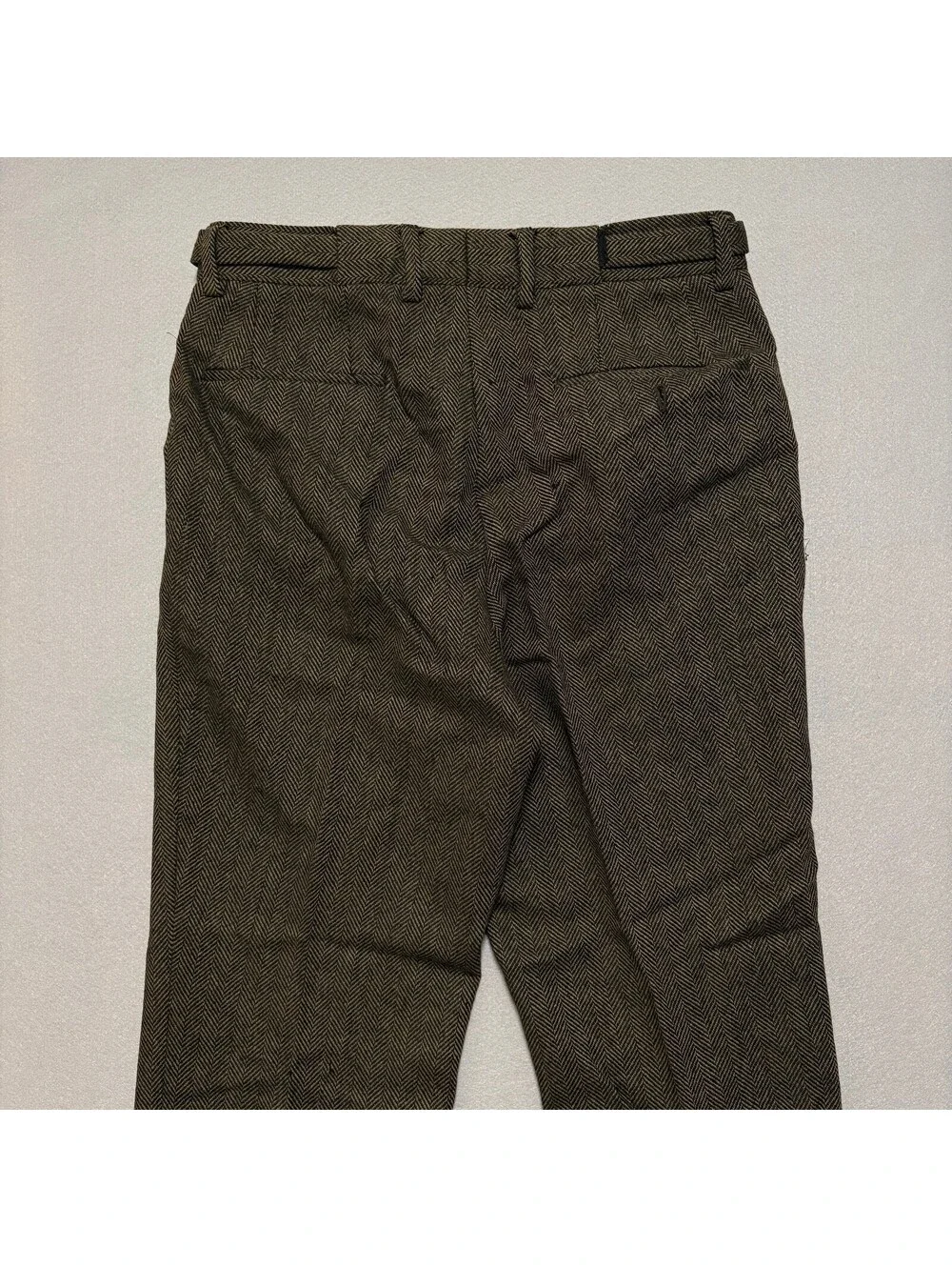 Gucci Herringbone Wool Straight Trousers Dress Chino Pants Men's 48 Brown